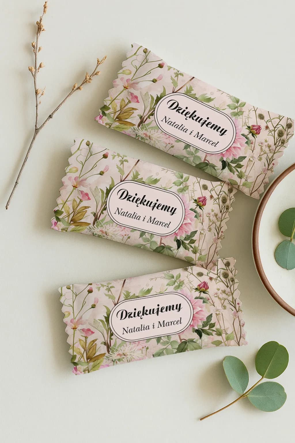 Krówki z Polnymi Kwiatami | Słodkie podziękowania dla gości weselnych, personalizowane | Impresja nr 13