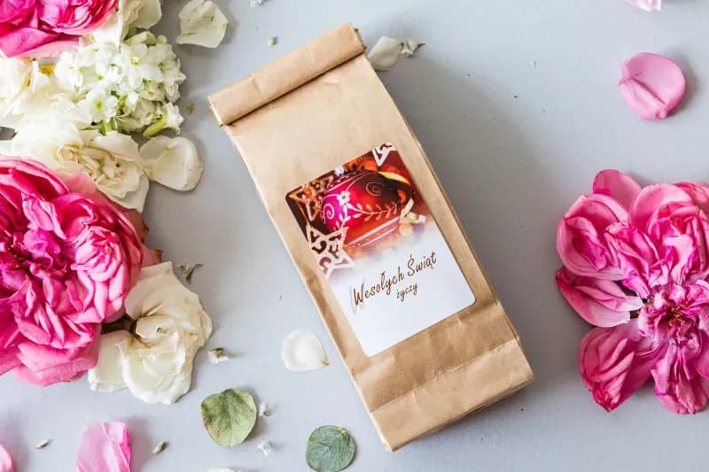 Herbata Świąteczna Firmowa z Logo, Czarna Aromatyczna, Prezent dla Pracowników | Herbata Reklamowa | T3