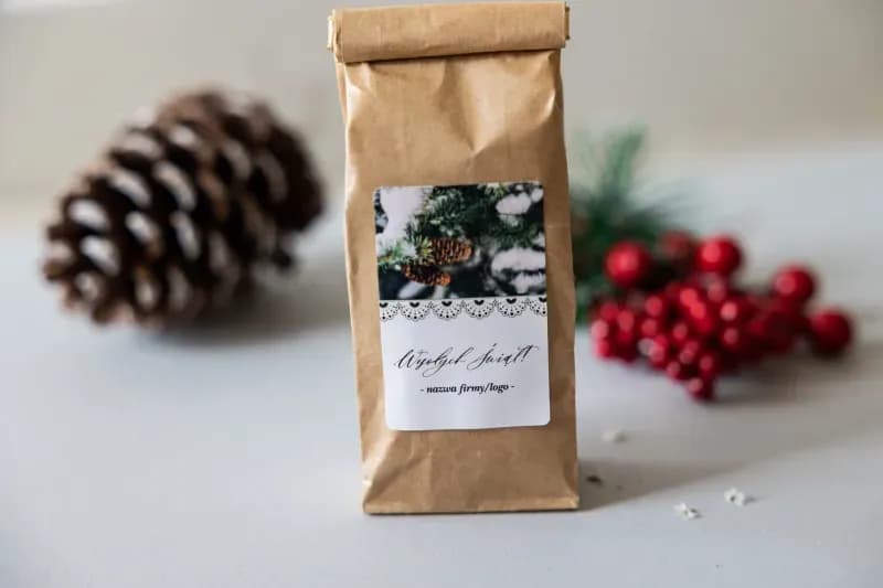 Personalizowana Herbata Zimowa dla Klientów, naturalna mieszanka | Elegancki upominek świąteczny z logo firmy | T19