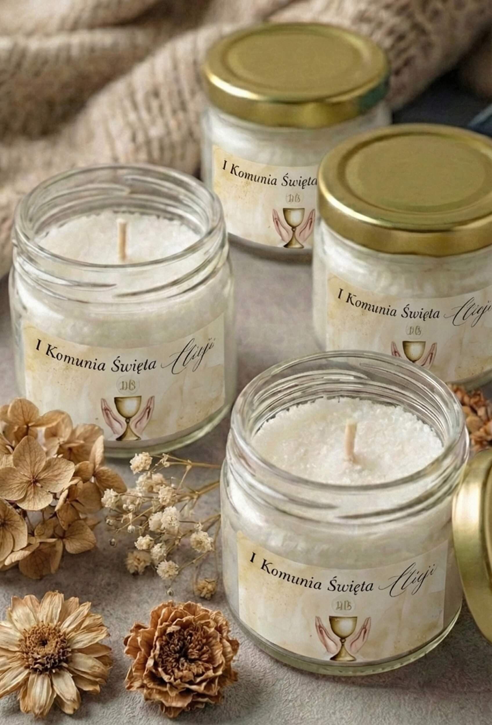 Świeczka Sojowa Matylda nr 16 – Religijna z Kielichem i Podziękowanie dla Gości