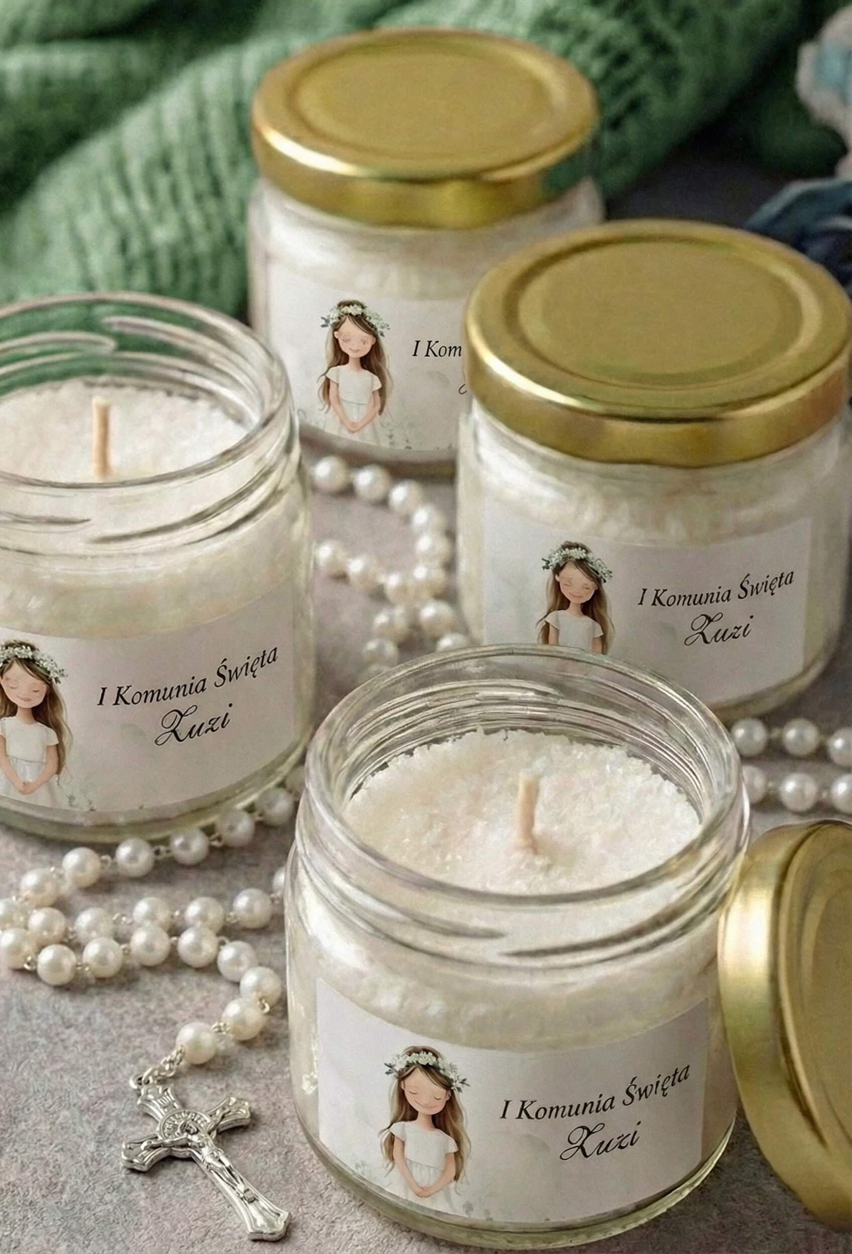 Świeczka Sojowa Matylda nr 22 – Dziewczynka w Wianku i Podziękowanie Komunijne