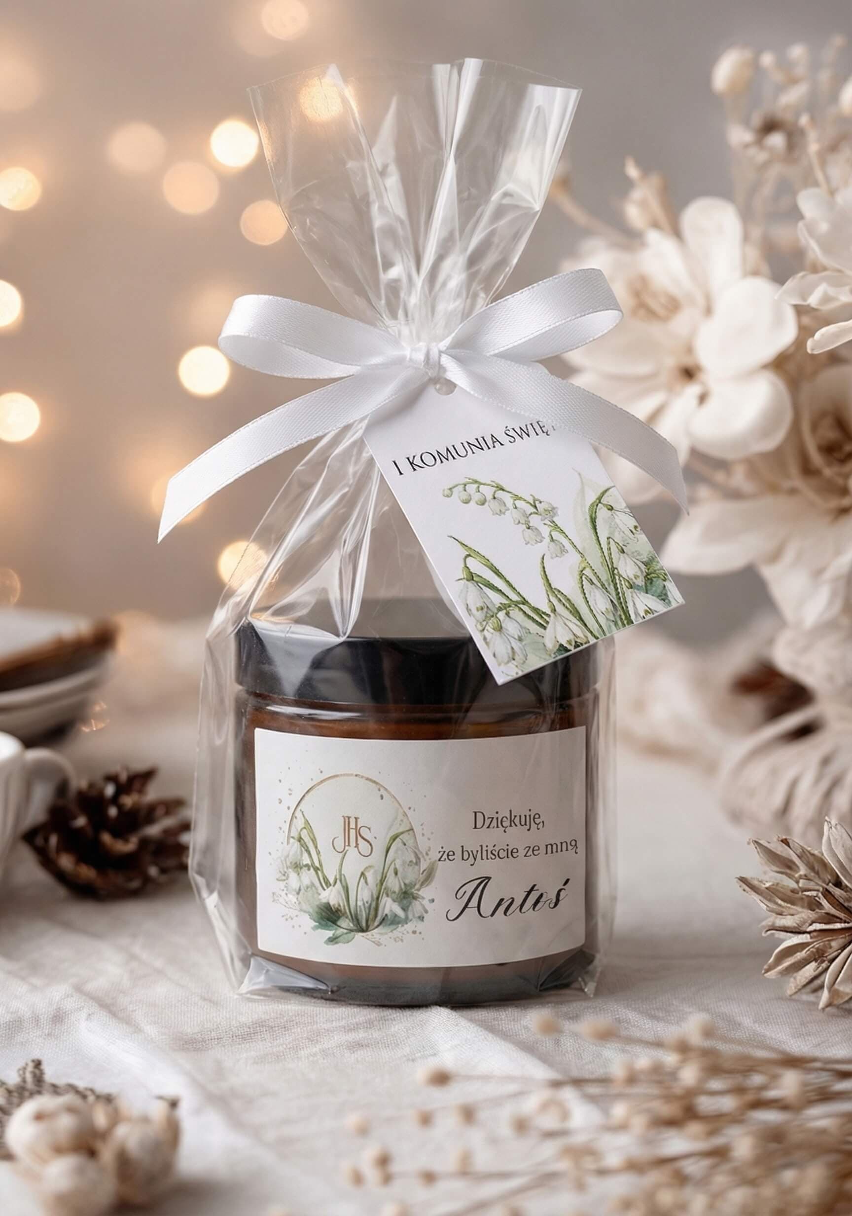 Świeczka Sojowa Lukrecja nr 1 – Konwalie i Podziękowanie na Komunię