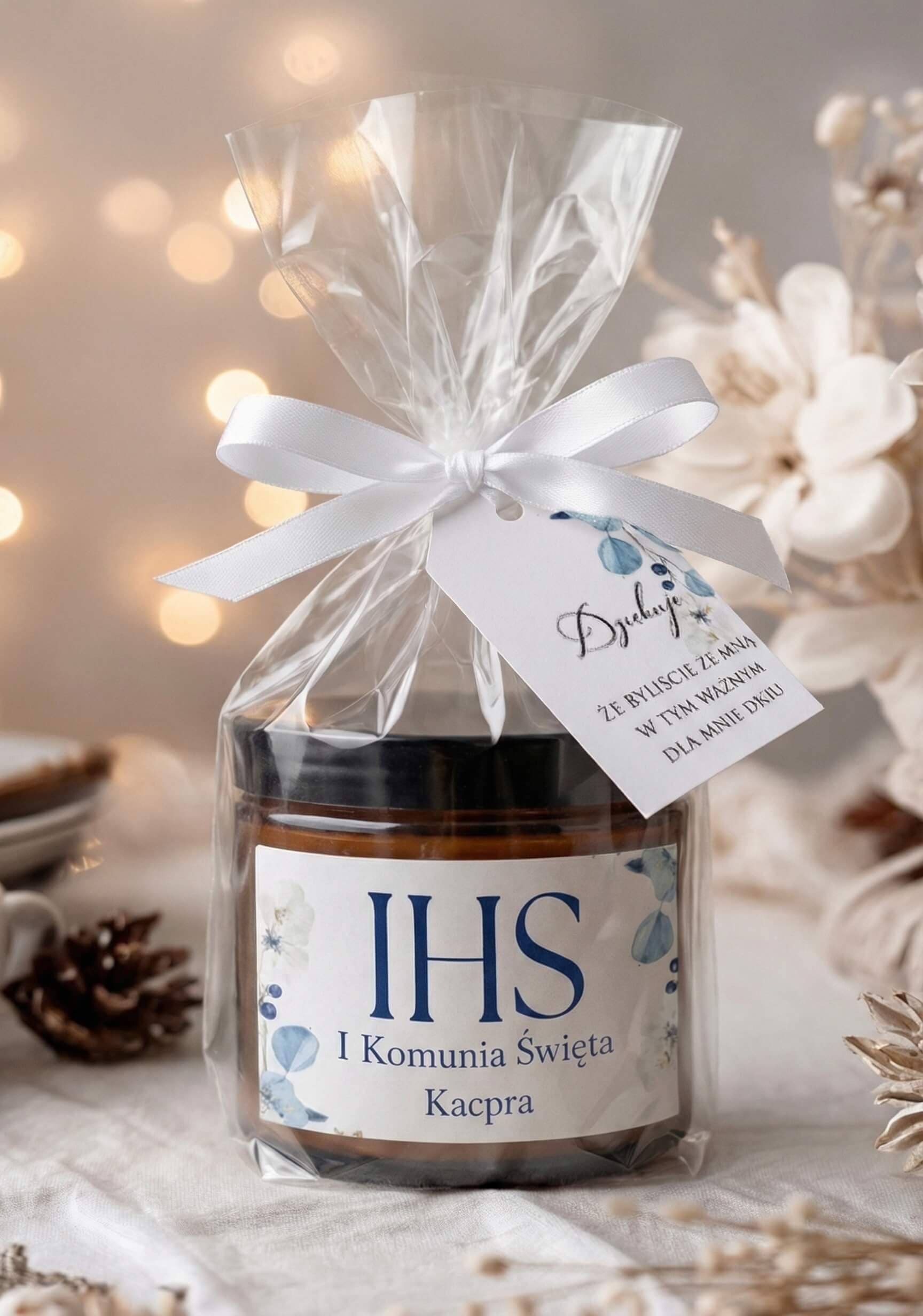 Świeczka Sojowa Lukrecja nr 5 – Niebieskie Listki i Podziękowanie Komunijne