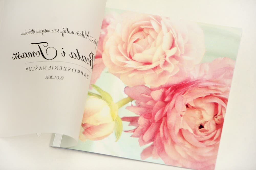 Zaproszenia Ślubne Elegant nr 4 – Kalka i Różowe Piwonie - 2