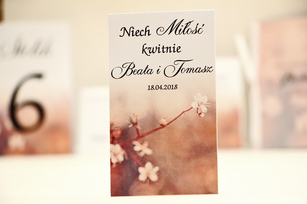 Eko Podziękowania dla Gości Nasionka Niezapominajki w Torebce z Kwiatem Jabłoni | Upominki Weselne | Elegant nr 16