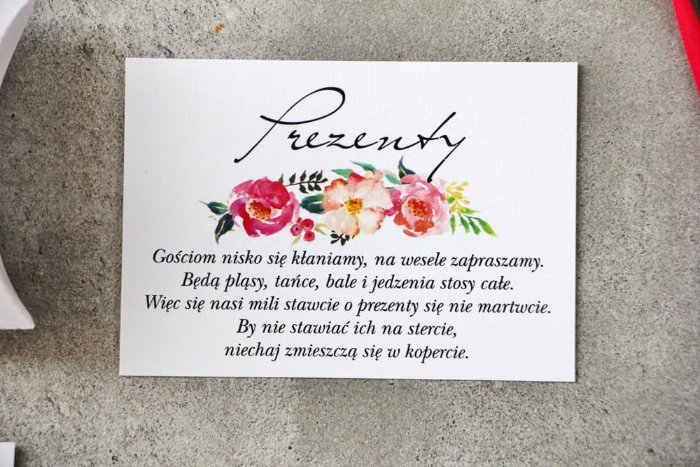 Eleganckie Bileciki z Peonią, Wkładka "Zamiast Kwiatów" i RSVP | Dodatki i Wkładki do Zaproszeń Ślubnych | Pistacjowe nr 3
