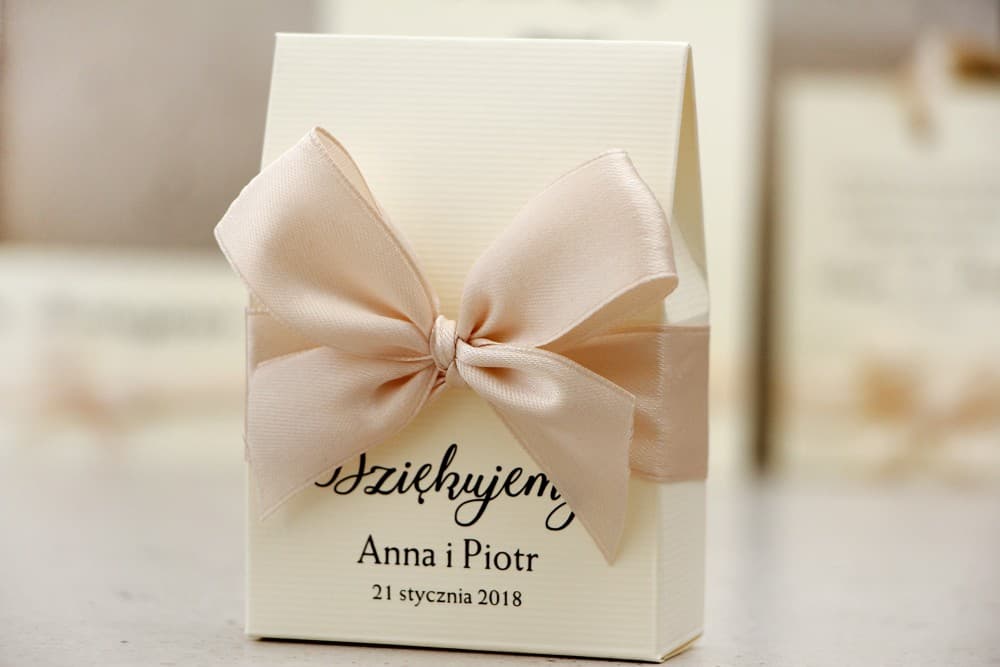 Eleganckie Pudełeczka z Kokardą i Słodyczami | Podziękowania dla Gości Weselnych | Belisa nr 5