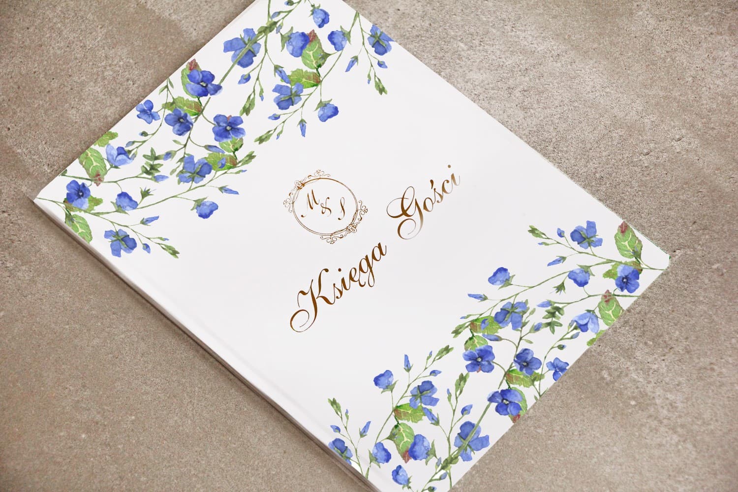 Księga Gości z Monogramem, Motyw Botaniczny | Personalizowana Księga Gości Ślubna A4 | Sorento nr 4