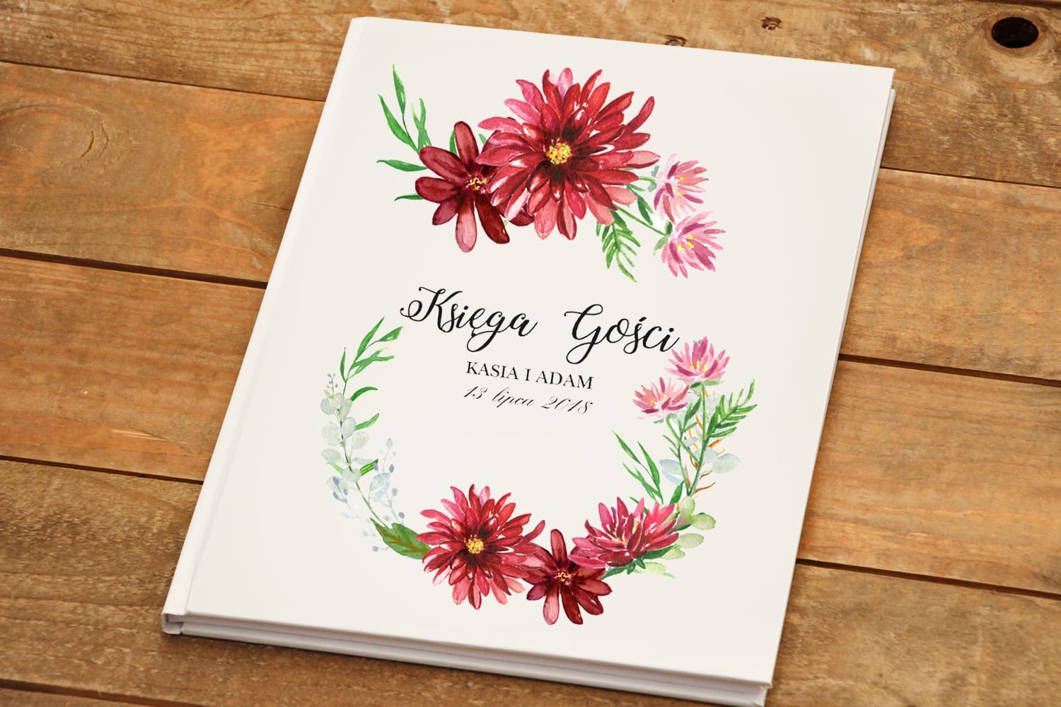 Personalizowana Księga Gości A4 z Kaliami | Pamiątka Ślubna na Wpisy Gości | Kalia nr 5