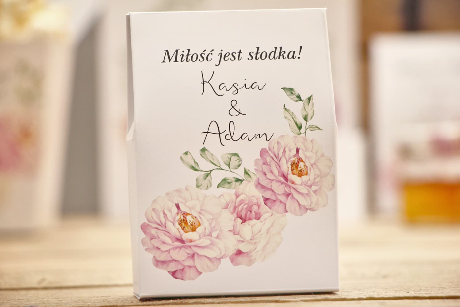 Pudełeczka Podziękowania dla Gości z Karmelkami | Romantyczne z Pudrowymi Różami | Kalia nr 6