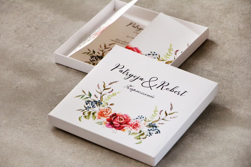 Zaproszenia Ślubne w Pudełku Pistacjowe nr 11 – Bukiet Róż - 3