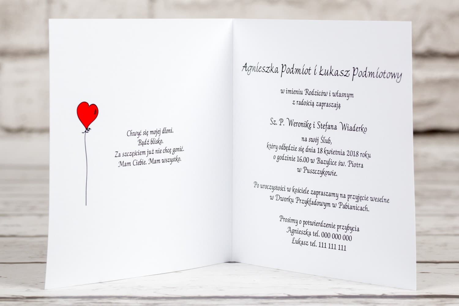 Zaproszenia ślubne z humorem i oryginalnym rysunkiem pary Bueno nr 8 - 2