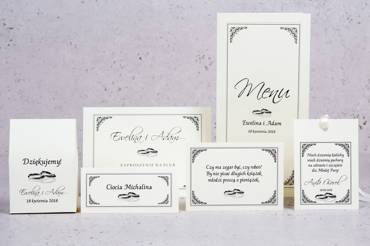 Próbki Zaproszeń Ślubnych Ecru | Zestaw Klasycznej Papeterii z Bonem 10 zł | Arte nr 2