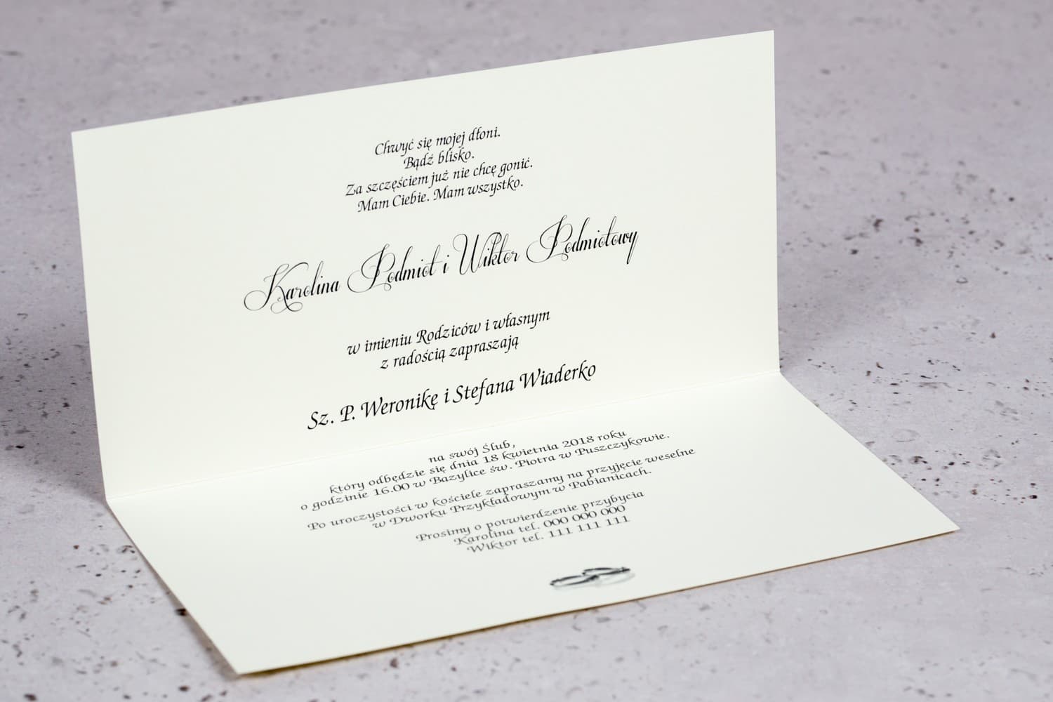 Zaproszenia ślubne glamour w fioletowej owijce z cyrkonią – Moreno nr 4 - 2