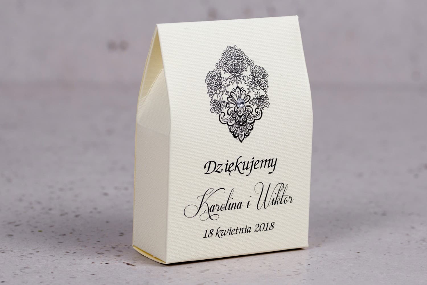 Eleganckie Pudełeczka ze Słodyczami i Cyrkonią | Podziękowania dla Gości Weselnych | Moreno nr 8