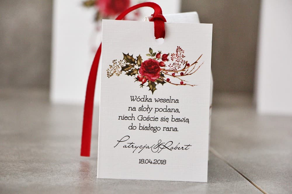 Zimowe Zawieszki na Alkohol z Różą i Cynamonem | Świąteczne Przywieszki na Wódkę Weselną | Pistacjowe nr 14