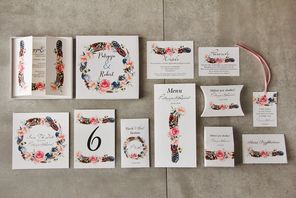 Zaproszenia Ślubne w Pudełku Pistacjowe nr 16 – Boho i Motyle - 2