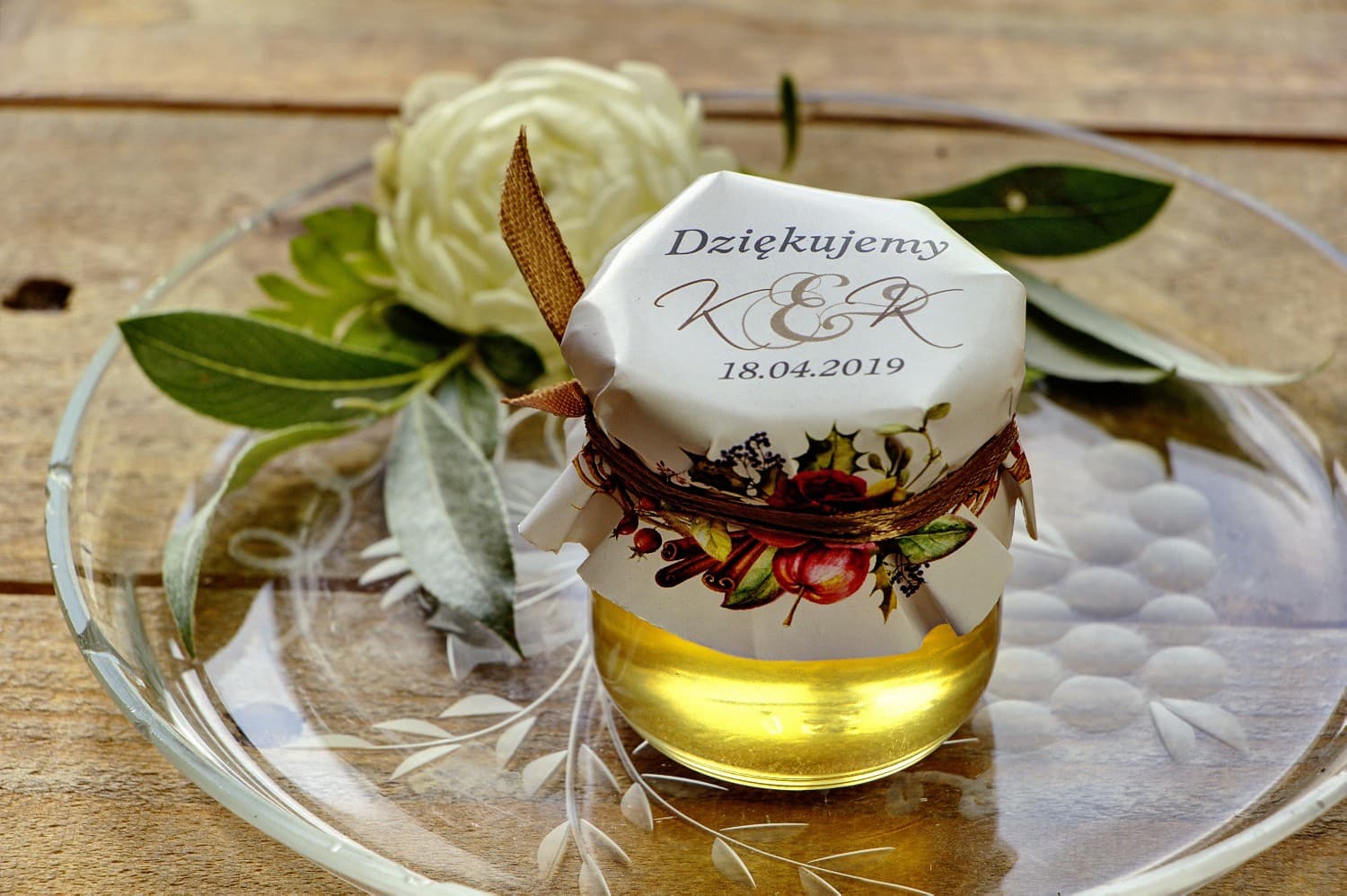 Polski Miód w Słoiczku Akwarele nr 3 – Słodkie Podziękowanie z Różami i Cynamonem