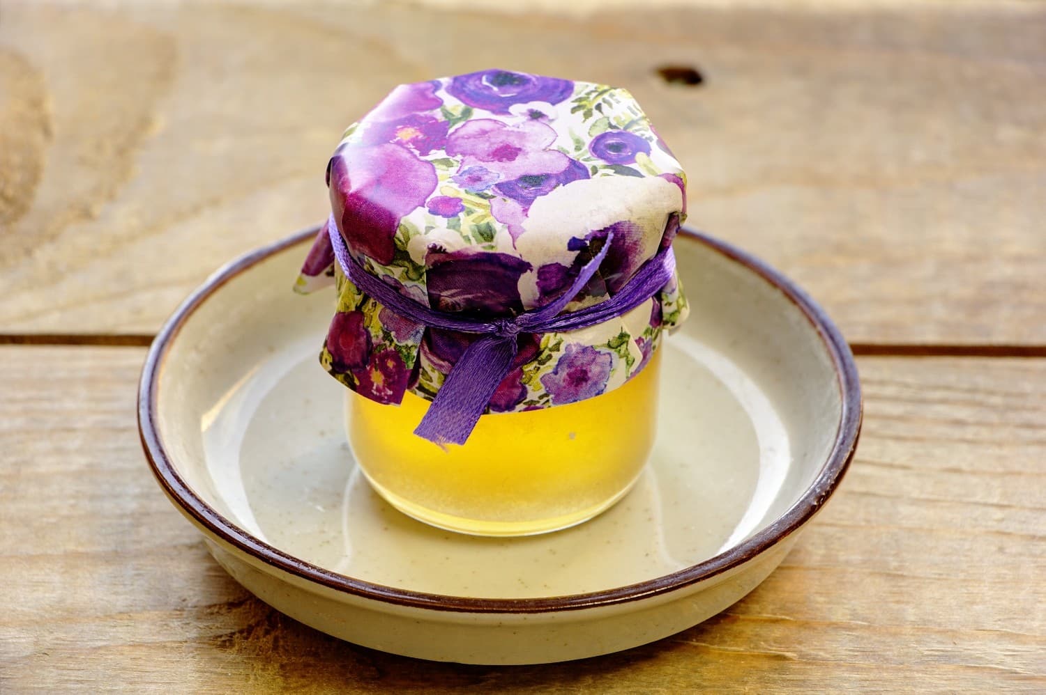 Polski Miód w Słoiczku Malowane Kwiaty nr 14 – Słodki Upominek z Fioletem