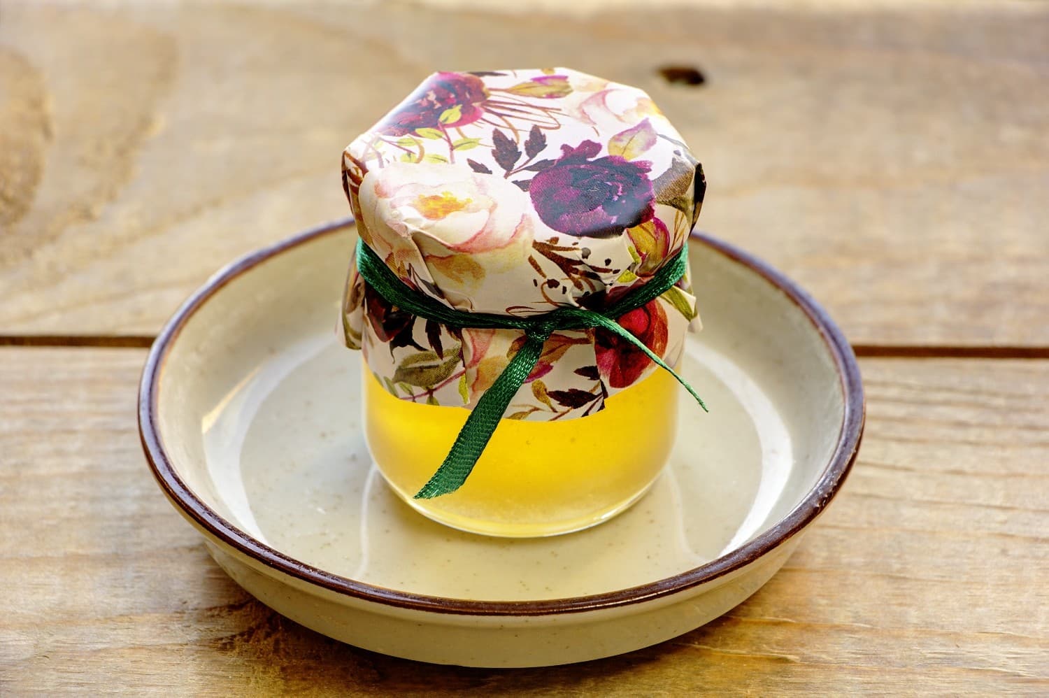 Polski Miód w Słoiczku Malowane Kwiaty nr 29 – Słodki Upominek z Burgundową Piwonią