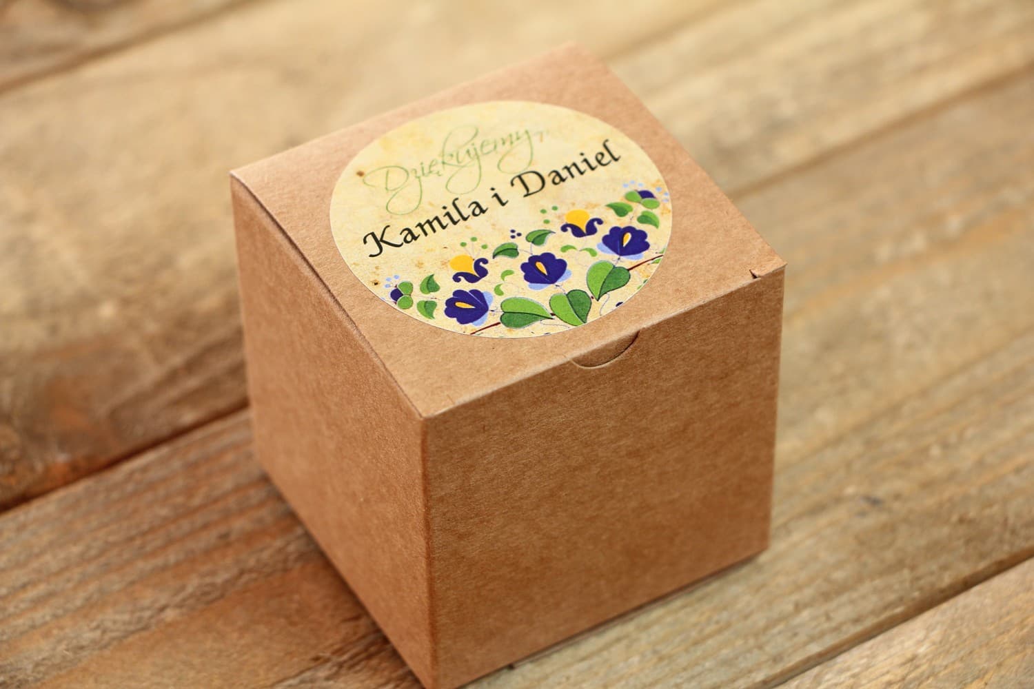 Eko Pudełeczka z Wzorem Kaszubskim | Podziękowania dla Gości Weselnych w Stylu Folk | Folk nr 2
