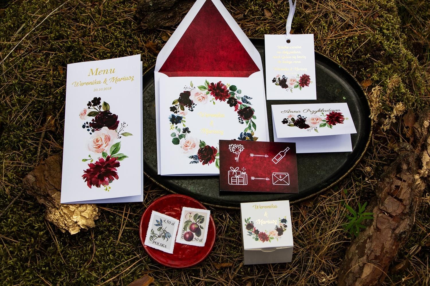 Złocone Pudełeczka z Piwoniami na Słodycze | Podziękowania dla Gości Weselnych | Orini nr 1 - 3