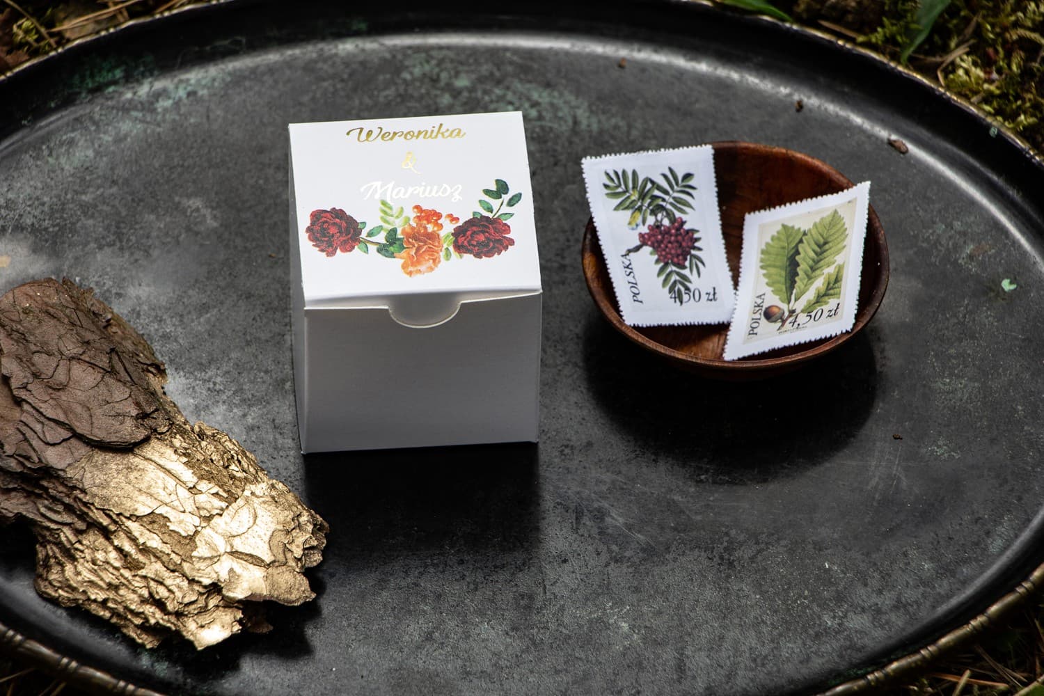 Złocone Pudełeczka z Jarzębiną | Podziękowania dla Gości Weselnych | Orini nr 2