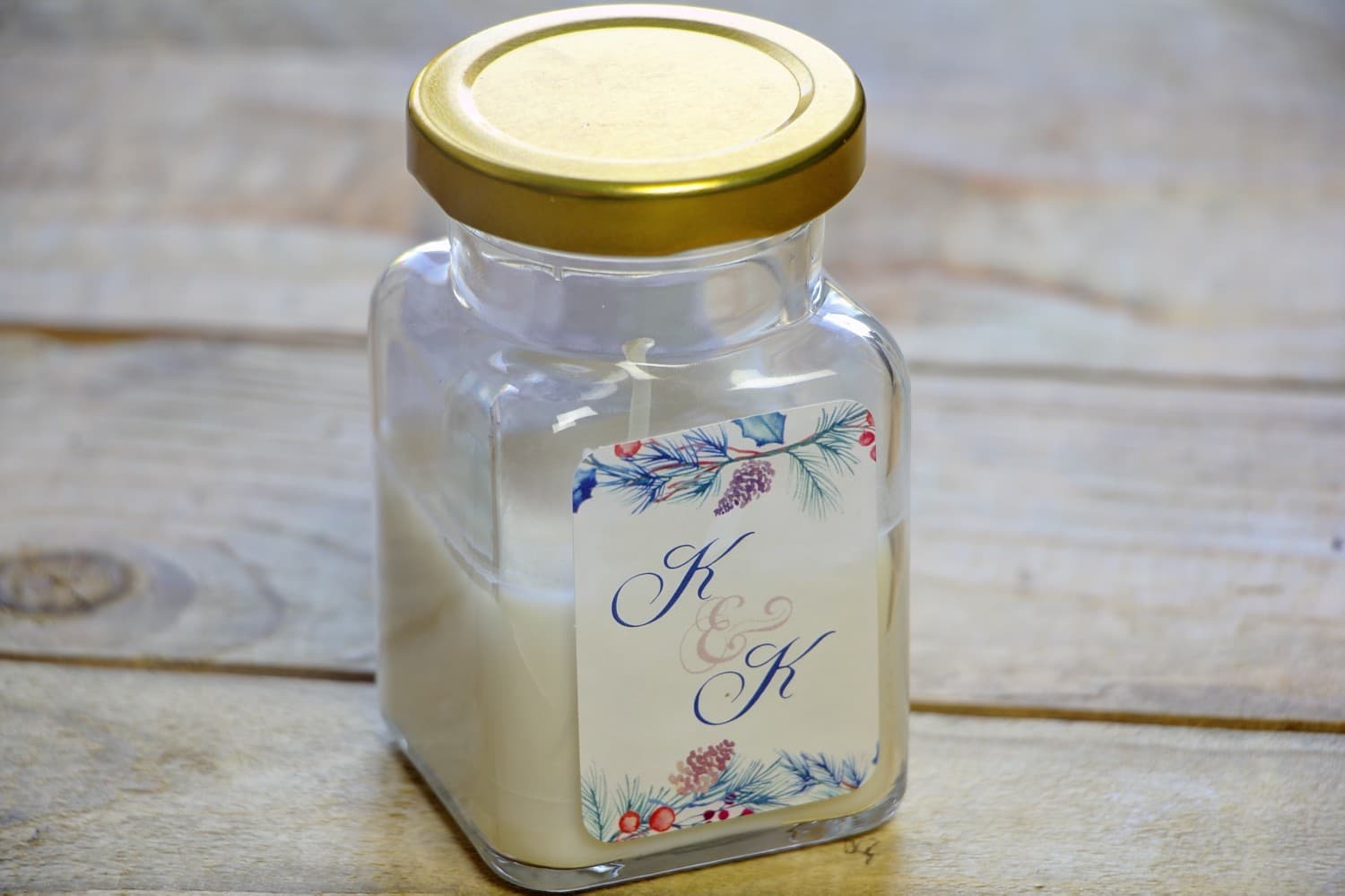 Świeczka Sojowa Akwarele nr 15 – Podziękowanie dla Gości z Zimowym Motywem