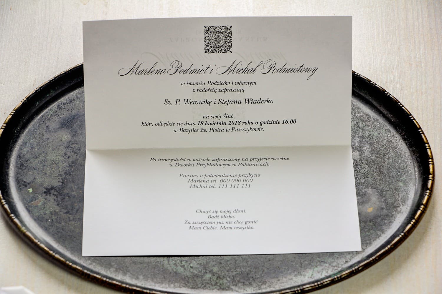 Zaproszenia Na Wesele Brenet nr 3 – Minimalizm i Srebrna Cyrkonia - 2