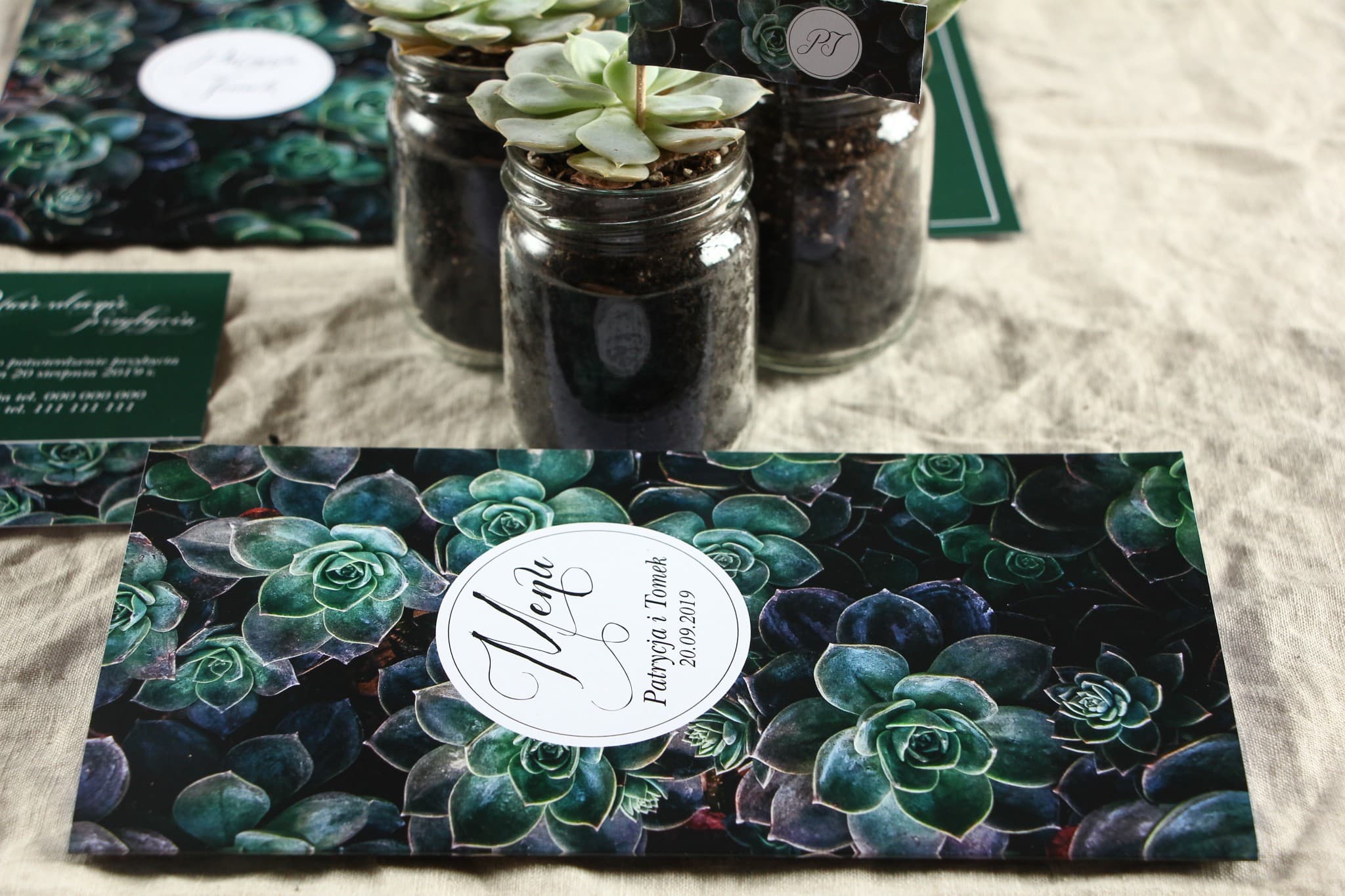 Składane Menu Weselne Eukaliptus | Karta Dań na Stół w Stylu Botanicznym | Botanik Nr 3