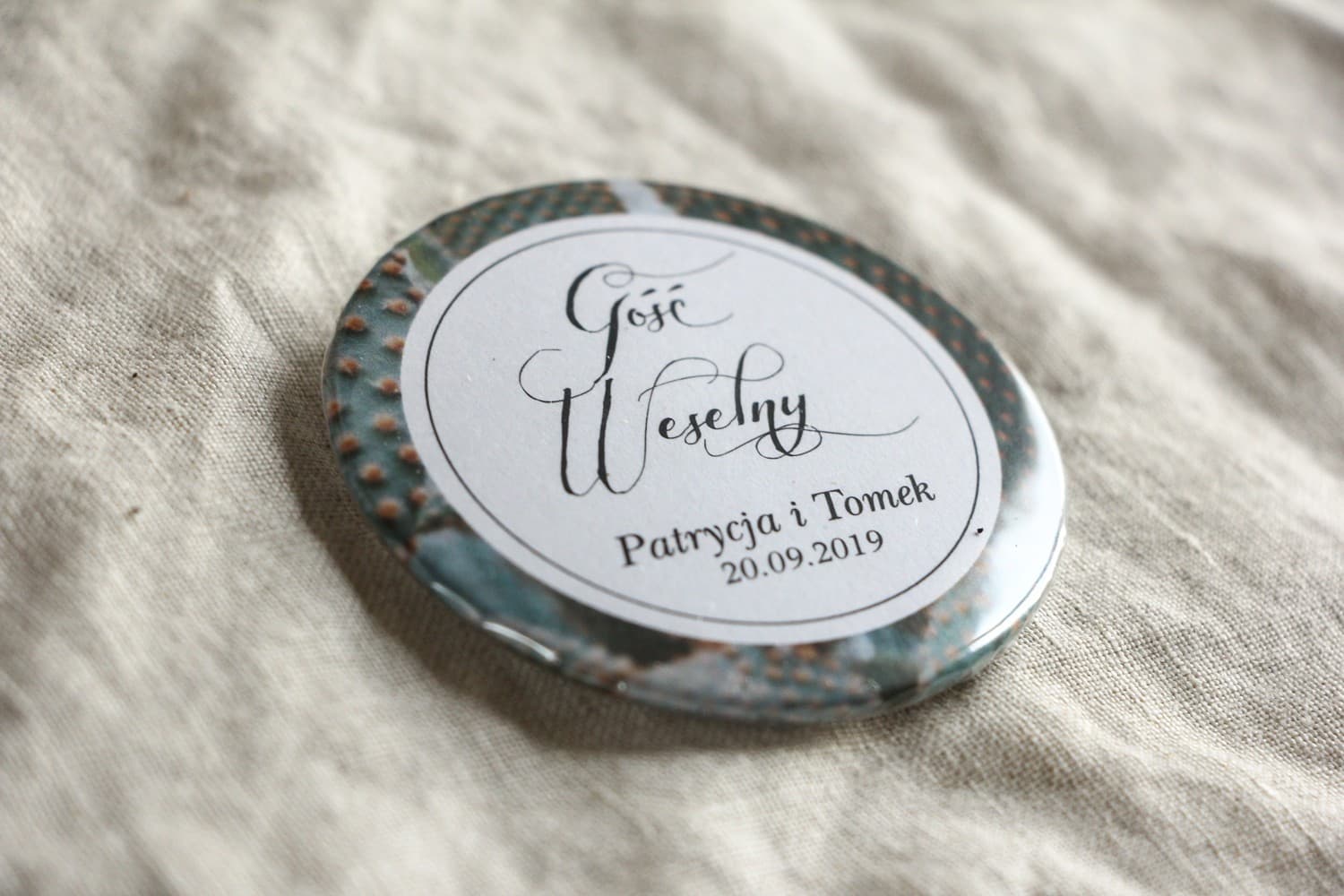 Przypinki z Kaktusem Podziękowania dla Gości | Personalizowane Przypinki Ślubne Botaniczne | Botanik nr 4