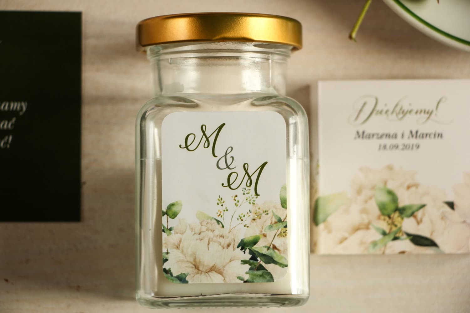 Świeczka Sojowa Aurum nr 3 – Podziękowanie dla Gości z Piwonią