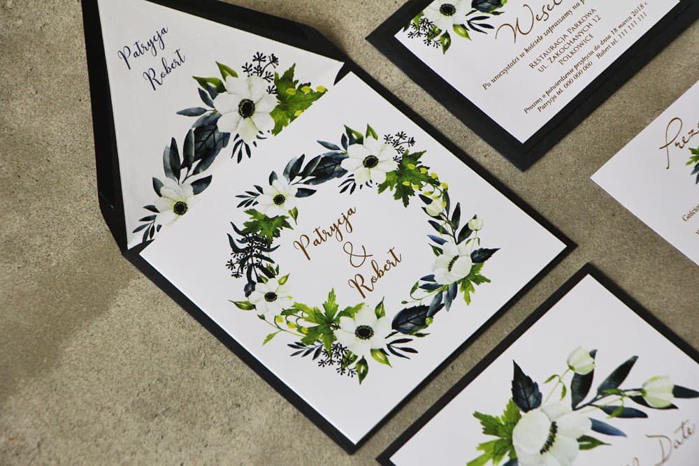 Zaproszenie Weselne Cykade nr 3 – Granat i Złocenie