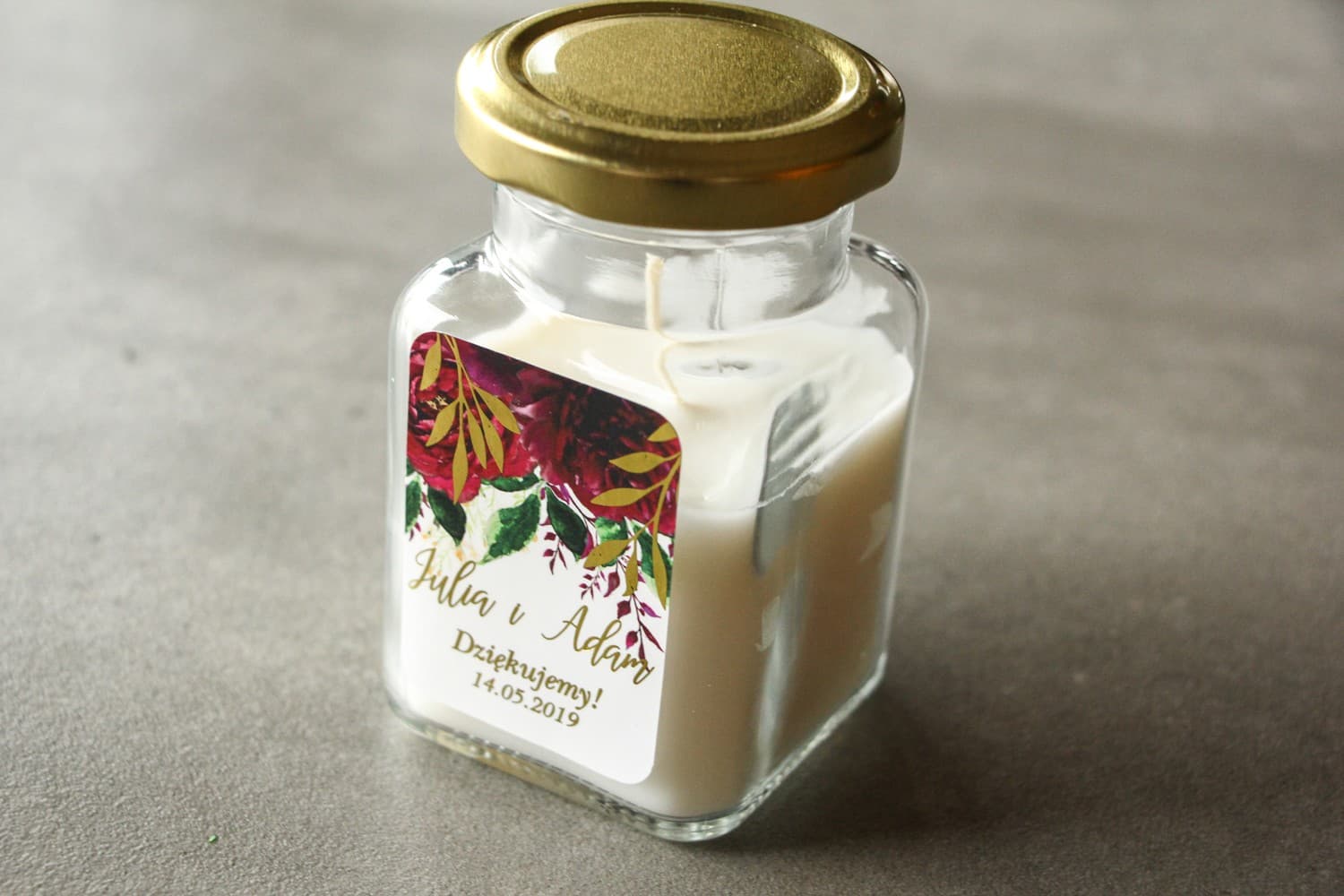 Podziękowania dla Gości Rubin nr 3 – Złocona Świeczka w Stylu Glamour