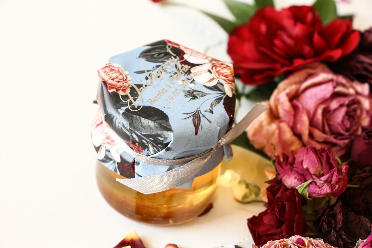 Polski Miód w Słoiczku Pastelowe Nr 1 – Elegancki Upominek ze Srebrzeniem