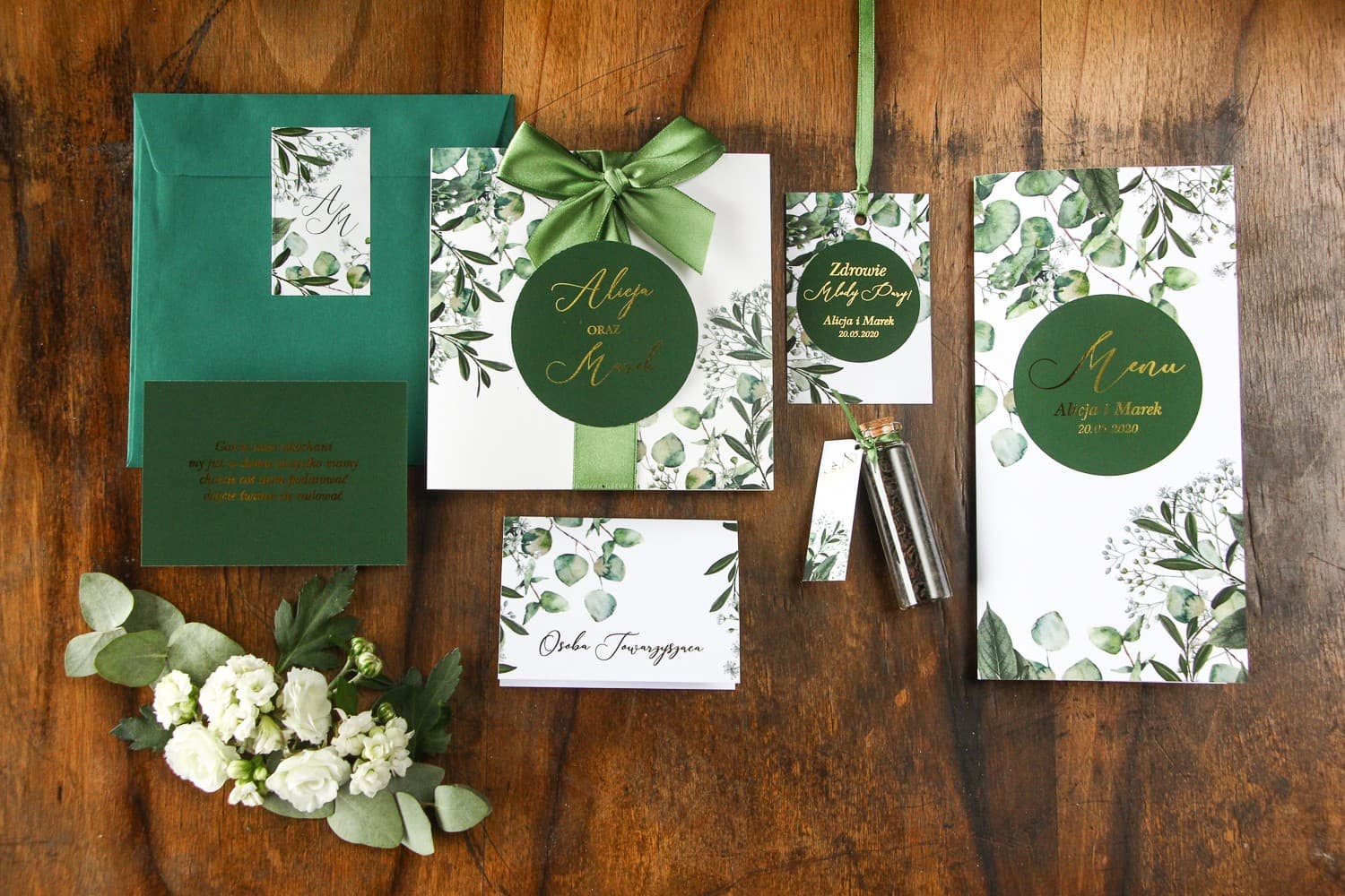 Zaproszenia na Wesele Soreli nr 5 – Styl Greenery z Eukaliptusem - 3