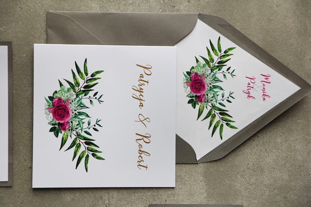 Zaproszenie Weselne Cykade nr 4 – Złocenie i Róże