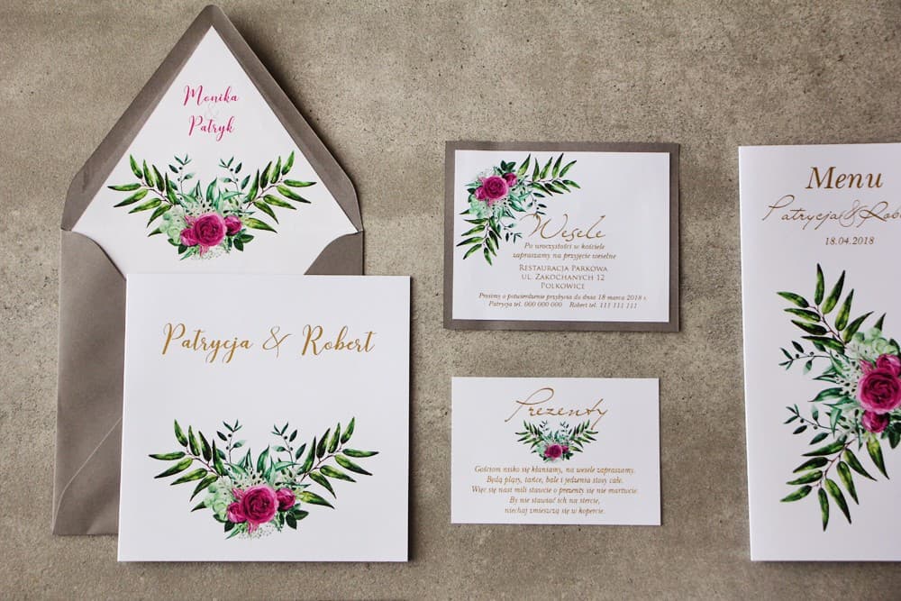 Zaproszenie Weselne Cykade nr 4 – Złocenie i Róże - 3