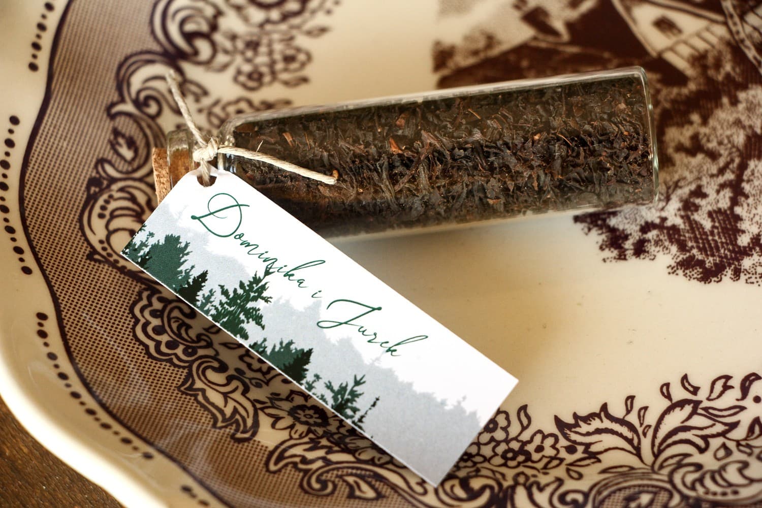 Herbata w buteleczce z jeleniem, leśne podziękowania dla gości | Oryginalne upominki weselne | Delize nr 1