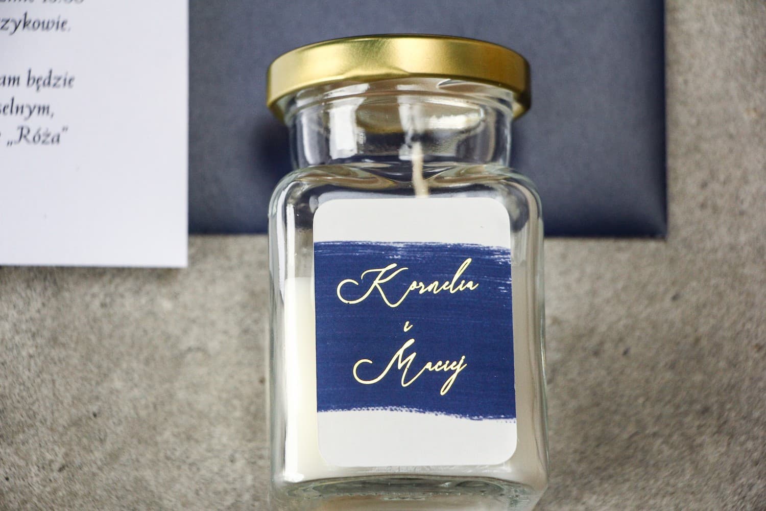 Świeczka Sojowa Verte nr 3 – Podziękowanie dla Gości z Granatową Akwarelą