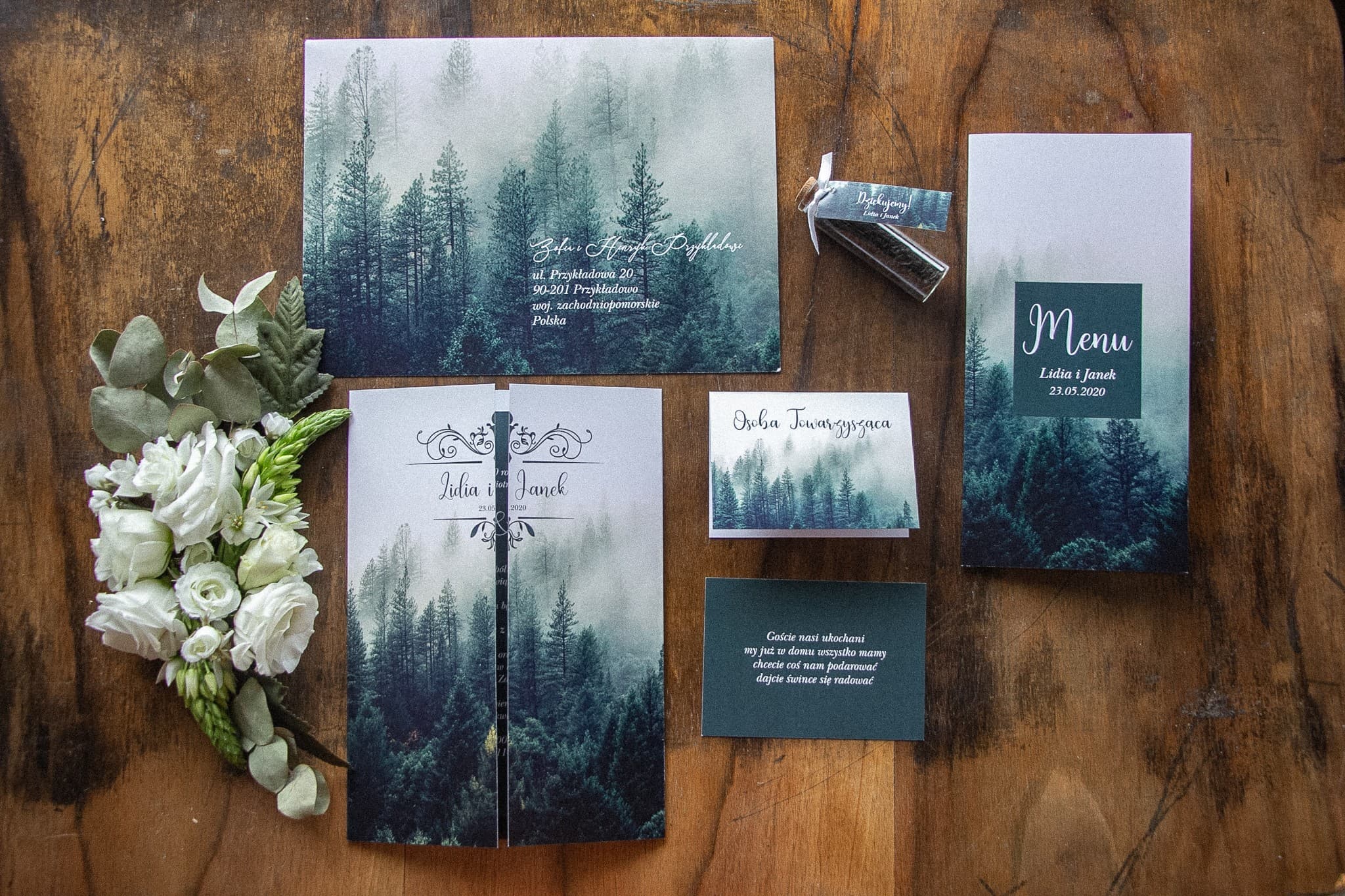 Zaproszenia Ślubne Eteryczne nr 6 – Motyw Lasu i Boho - 3