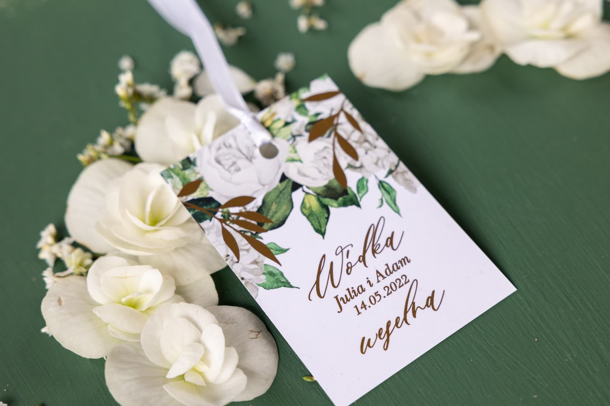 Eleganckie Menu Weselne Złocone z Piwoniami | Karta Menu na Stół Weselny Glamour | Rubin nr 11