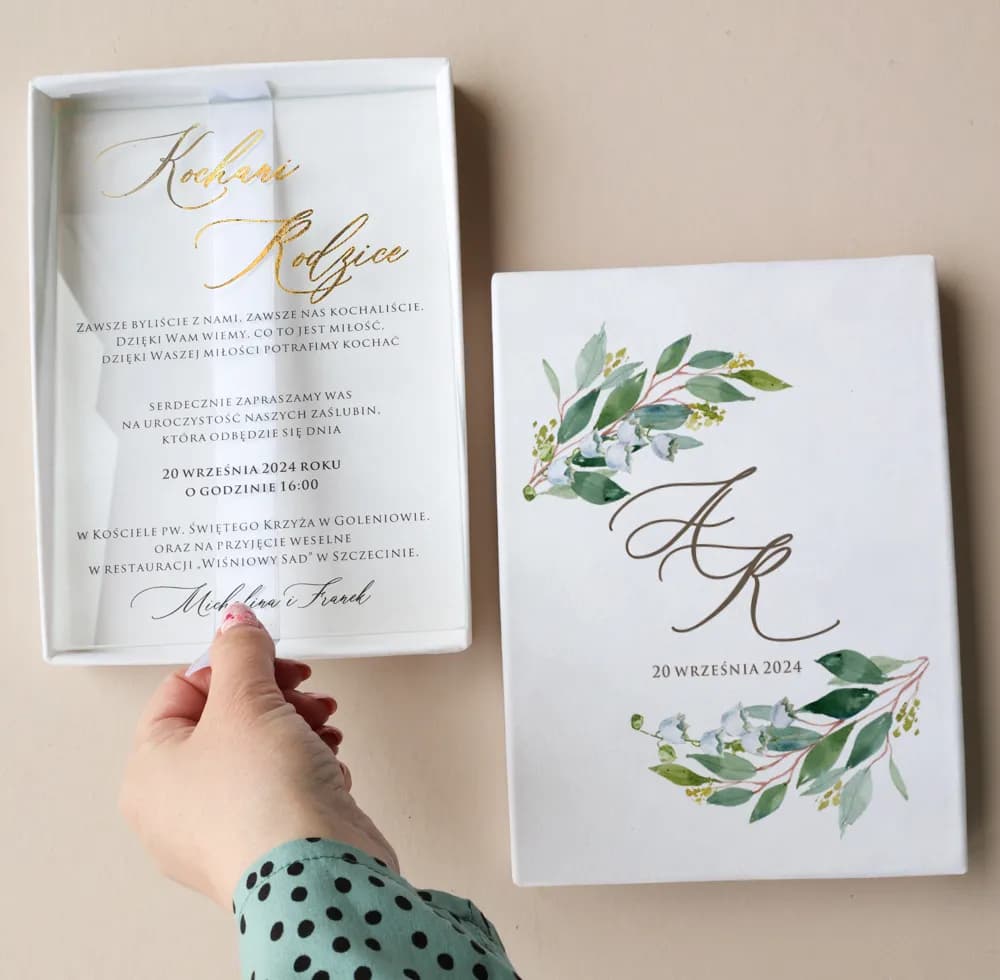 Zaproszenia dla Rodziców Rubin nr 4 – Eleganckie Szkło ze Złoconym Tekstem