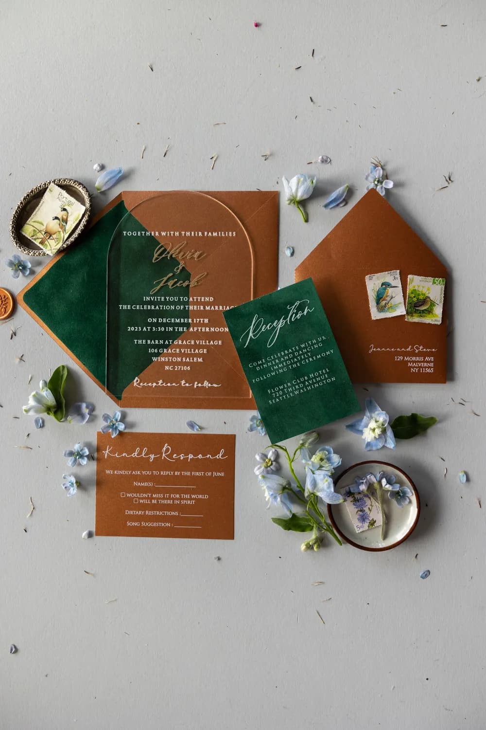 Zaproszenia na Wesele PR19 – Styl Glamour na Pleksi z Łukiem