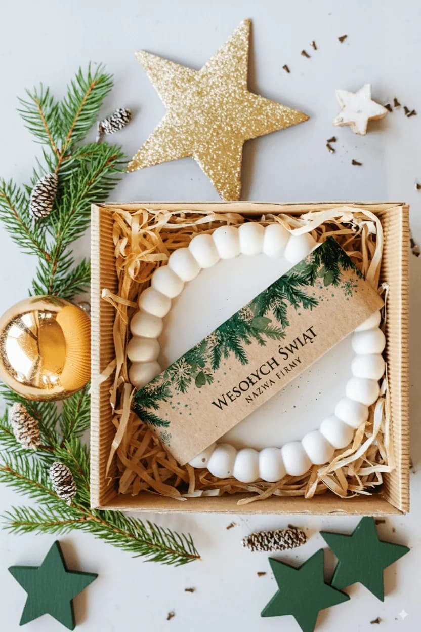 Personalizowany Box Podarunkowy ze Świąteczną Grafiką | Paczki i prezenty dla pracowników z logo firmy | Box nr 25