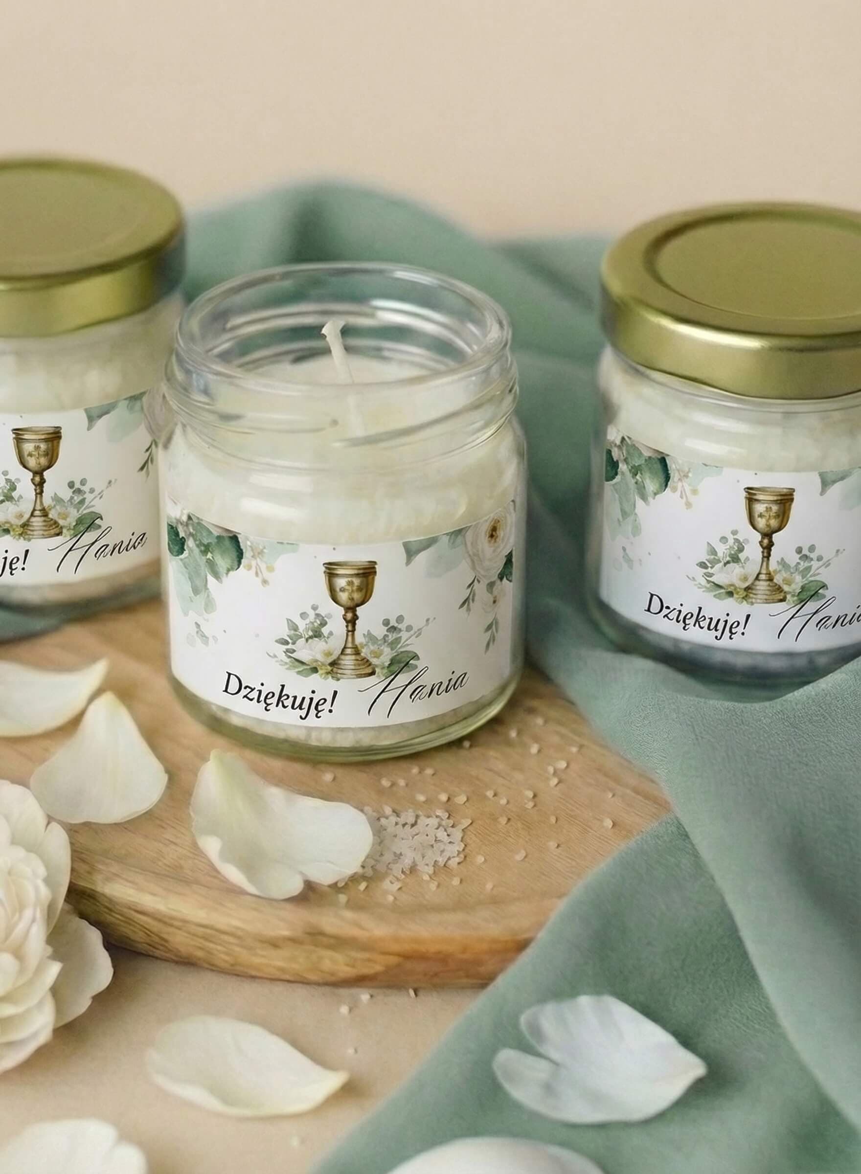 Świeczka Sojowa Matylda nr 4 – Złoty Kielich i Podziękowanie Komunijne