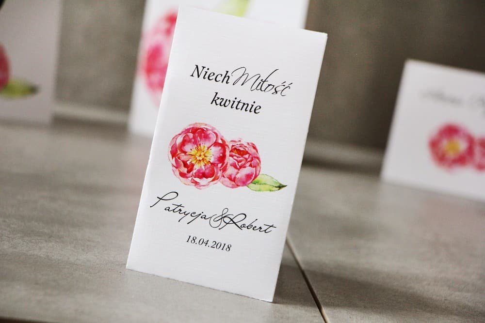 Nasiona Niezapominajki z motywem piwonii, Eko upominki | Oryginalne Podziękowania dla Gości Weselnych | Pistacjowe nr 6