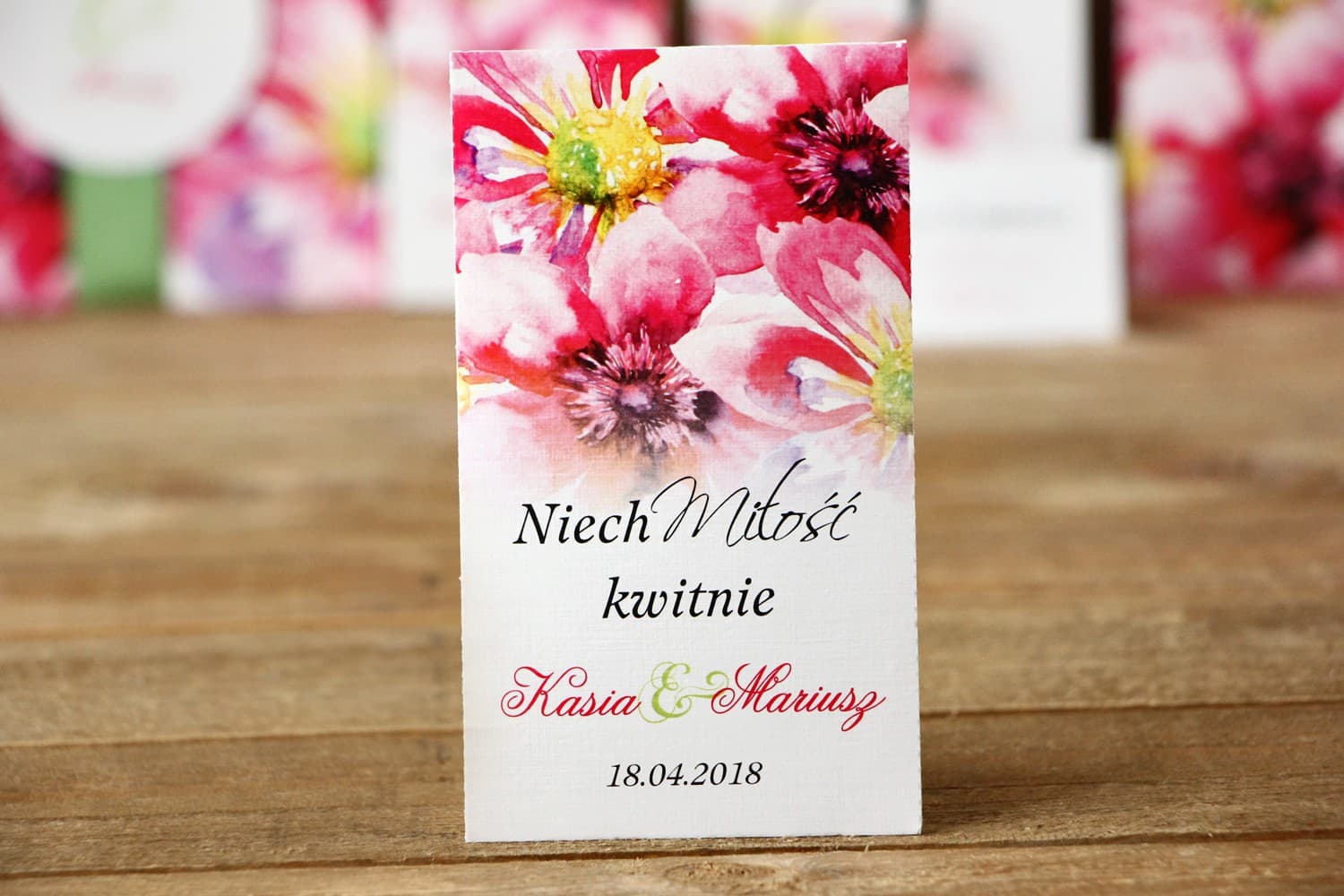 Eko Podziękowania dla Gości Nasionka Niezapominajki | Oryginalne Upominki Weselne | Malowane Kwiaty nr 7