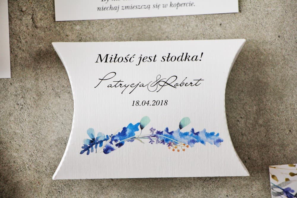 Pistacjowe pudełeczko poduszeczka ze słodyczami | Podziękowania dla gości weselnych, personalizowane upominki | Pistacjowe nr 7