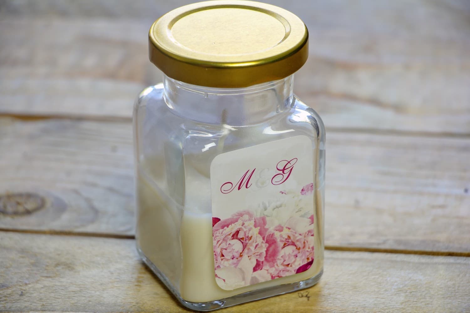 Świeczka Sojowa Akwarele nr 25 – Podziękowanie dla Gości z Motywem Piwonii